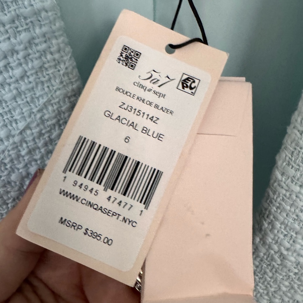 NWT Cinq à Sept Boucle Khloe Blazer - Light Blue - Picture 5 of 7